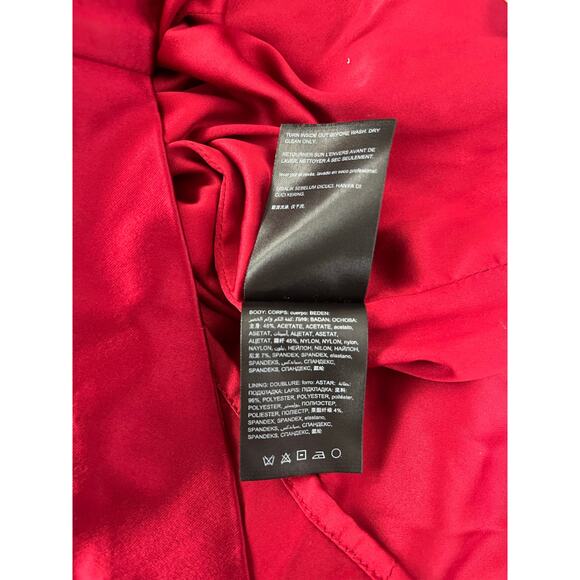 Bebe Red Satin Strapless Cocktail Dress - Picture 9 of 9